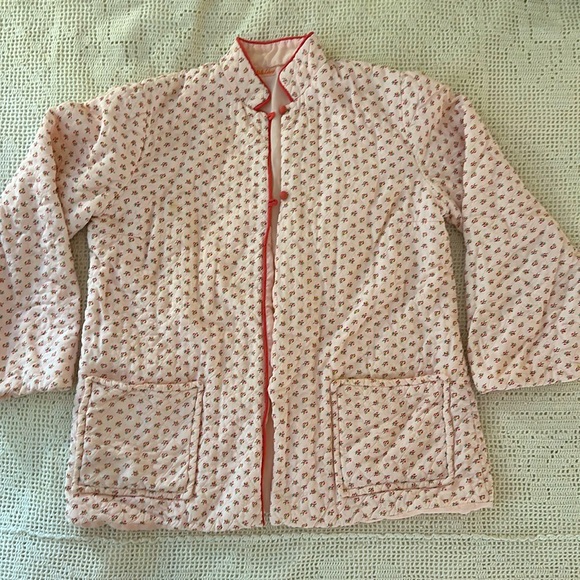 Precious Vintage Handmade Pink Floral Quilted Pajama Set - Picture 3 of 6